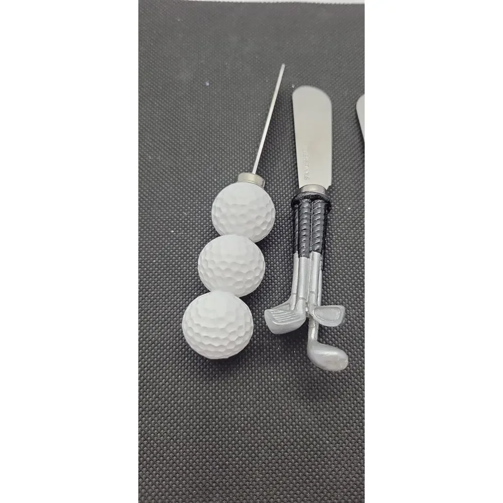 Golf Cheese Knife Set Stainless Steel Novelty Golf Ball Club Spreaders Appetizer